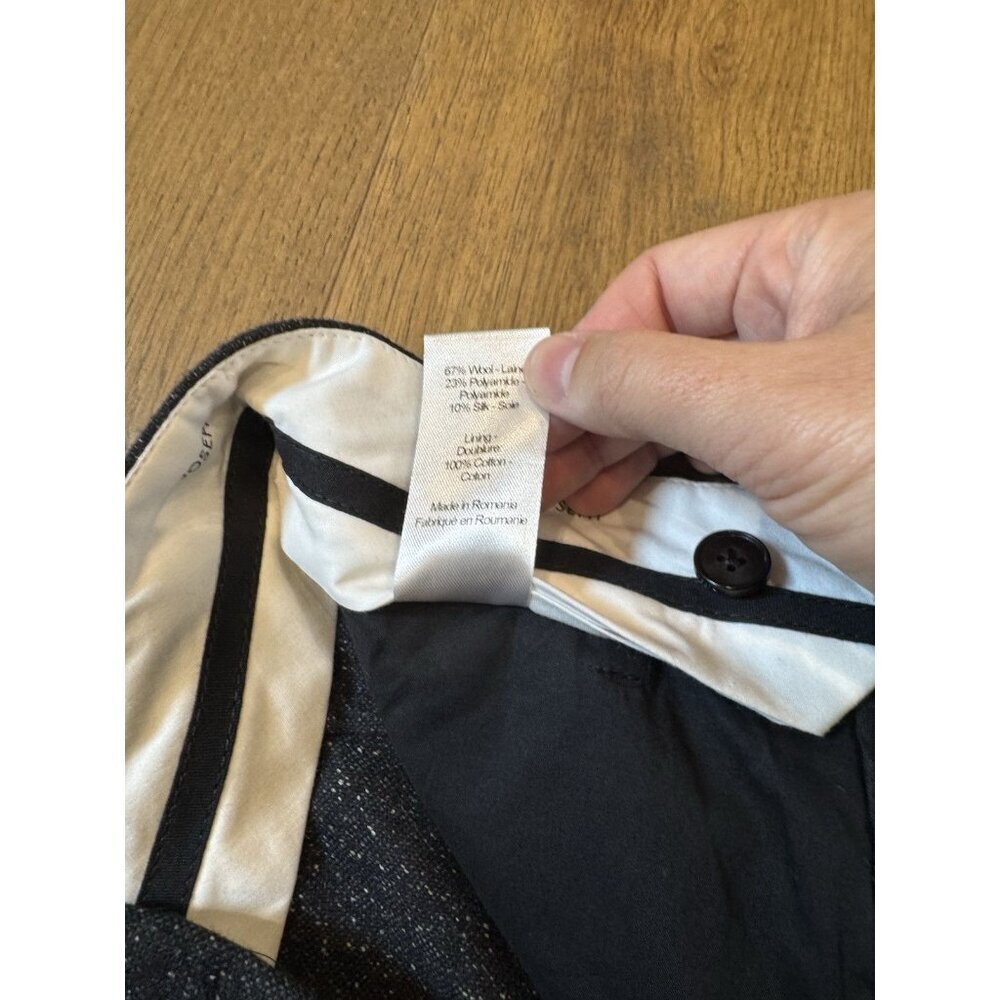Joseph Wool Slacks Gray And Black Tweed Pleated Front Size 2 New With Tags - Picture 10 of 16